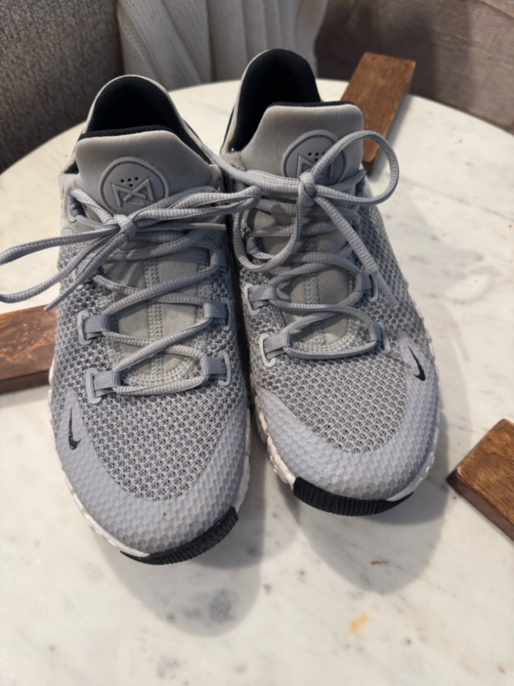 Nike Light Gray and Black Running Sneakers